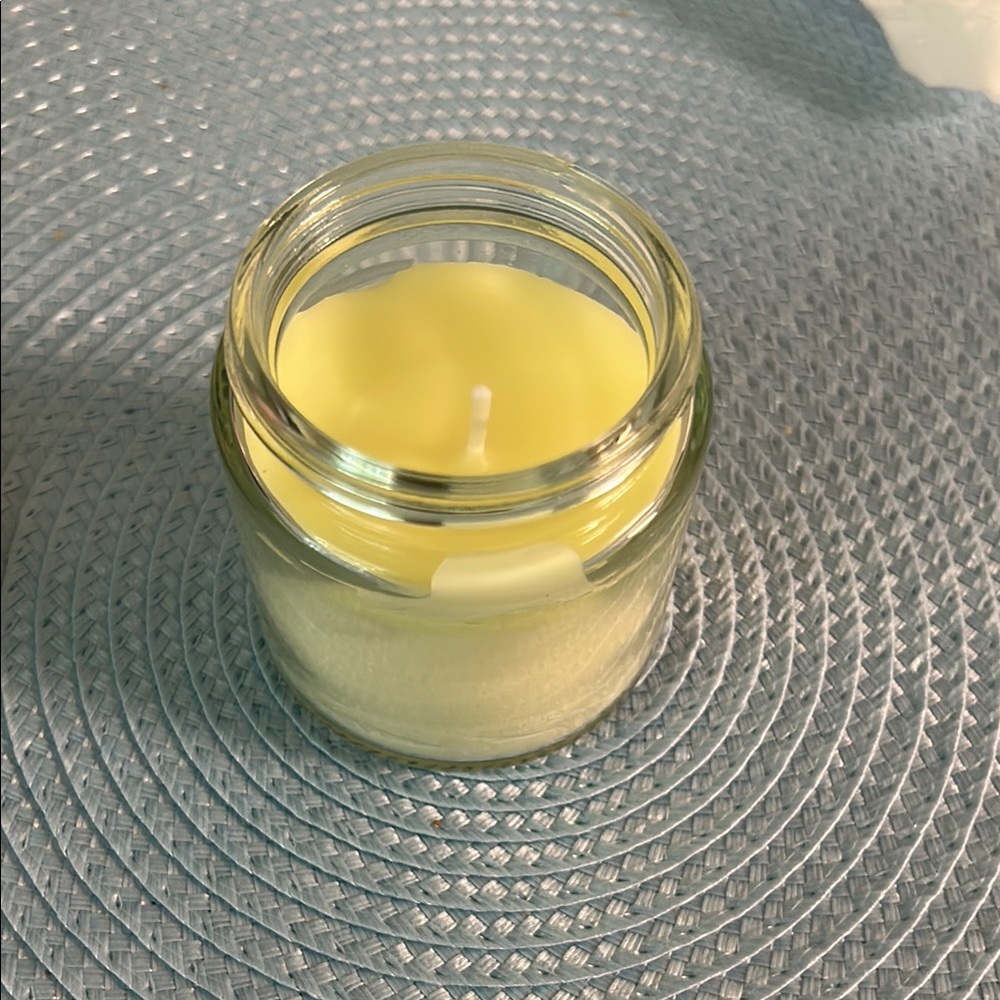 Yellow Scented Candle in Glass Jar